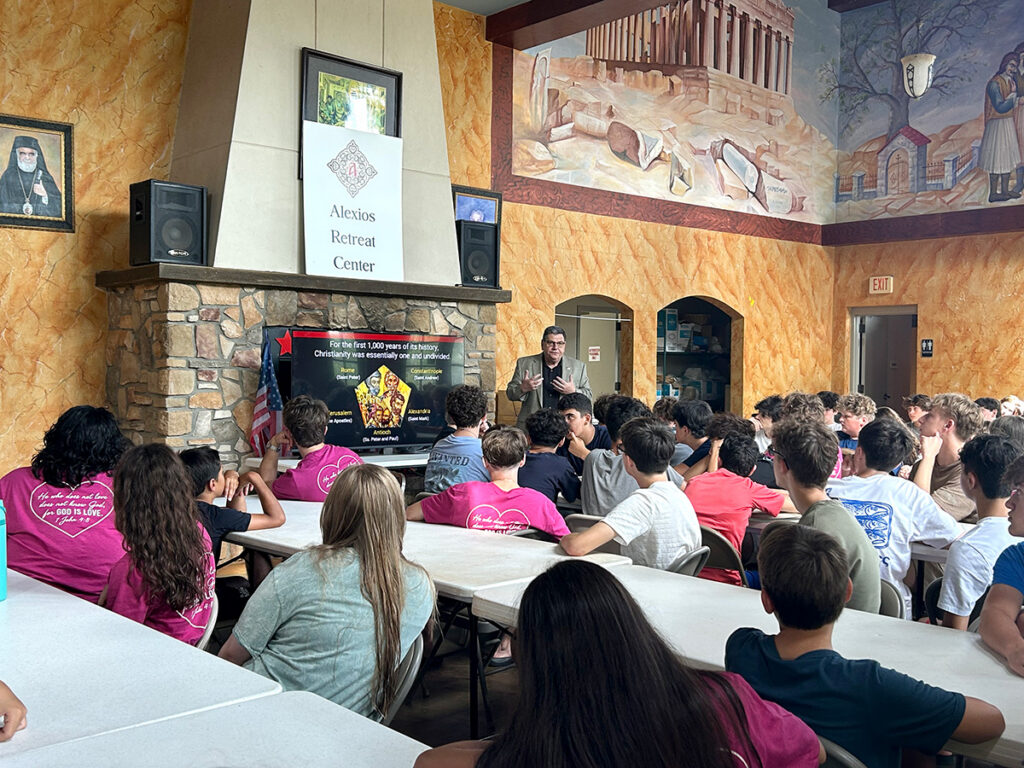Regional Commander Steve Trakas gives an Archon presentation at St. Stephen’s Camp, Alexios Retreat Center in Salem, SC.